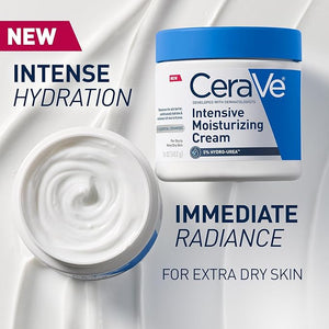 CeraVe Intensive Moisturizing Cream Body Moisturizer With Shea Butter 72H Hydration + Skin Barrier Repair Fragrance-Free Body Lotion For Extremely Dry Skin 19oz