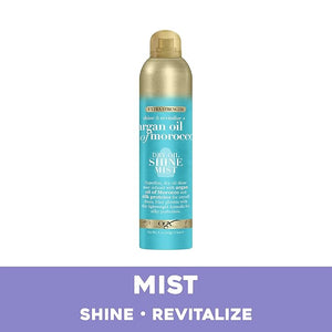 OGX Revitalize + Argan Shine Extra Strength Dry Oil Conditioning Mist with Argan Oil &amp; Silk Proteins, Light Nourishing Hair Treatment to Soften Hair &amp; Add Luminous Shine, 5 Ounce