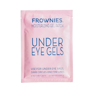 Frownies Under Eye Gel Patches for Puffy Eyes - Dark Circles with Cactus Collagen - Reusable 3 Pack