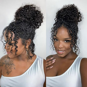 Healthair Water Wave Invisible 360 Lace Front Wigs Human Hair 4C Edge Hidden Strap Pre Cut Lace Pre Bleached Knots Glueless 360 HD Full Lace Wigs for Women (28inch)