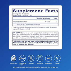 Pure Encapsulations 5-HTP 50 mg | 5-Hydroxytryptophan Supplement for Brain Eating Behavior and Serotonin Support* | 180 Capsules
