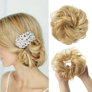 EARSHOT Hair Buns Hair Piece 1 Pack Synthetic Bun Hair Extensions Messy Curly Wig Donut Hair Bun with Elastic Rubber Band Hair Bun for Women Hair Accessories For Girls (Color : 12-24, Size : 1 PC)