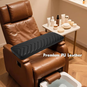 NOVAL Arm Rest Manicure Board for Pedicure Chairs - 9x27 Inch Luxurious PU Leather Hand Rest Easy to Clean &amp Non-Slip Salon-Ready Design for Long Hours Use (Black)