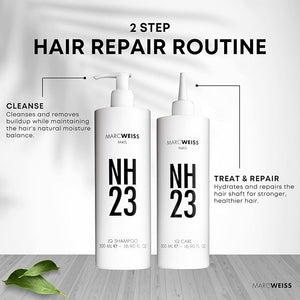 Marc Weiss NH23 Repair Kit | IQ Shampoo &amp IQ Care (16.9 fl oz Each) | Advanced Hair Repair System | Restores Strength Shine &amp Smoothness | For All Hair Types