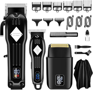 SUNNOW Hair Clippers for Men Beard Trimmer &amp Hair Trimmer &amp Electric Foil Shavers Razor Kit Hair Cut Machines Men's Beard Grooming Kit for Home Barber(Black)