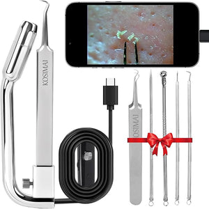 Black Head Remover for Face Tool Professional Pimple Popper HD Camera,30 Times Magnification 1080P, (Silver)