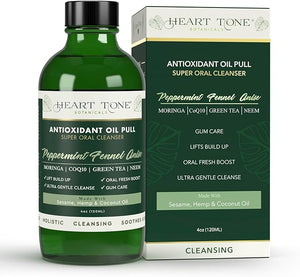 Antioxidant Oil Pulling Super Oral Conditioner with Cold Pressed Sesame Neem Moringa &amp Coconut Oil for Teeth &amp Gum Health - 18 Botanical Extracts CoQ10 &amp Vitamins Refreshing Anise Fla