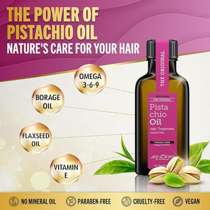 Jenoris Pistachio Oil Hair Serum for Frizzy and Damaged Hair Lightweight Hair Oil for Dry Hair with Omega 3-6-9 Complex Anti-Frizz Hair Serum for Shine Hydration &amp Split-End Treatment 1.69 fl.