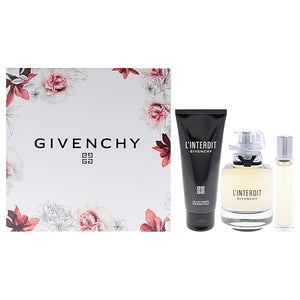 Givenchy LInterdit for Women - 3 Pc Gift Set 2.7oz EDP Spray, 0.42oz EDP Spray, 2.5oz Body Milk
