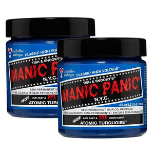 MANIC PANIC Classic Atomic Turquoise Semi Permanent Hair Color - Neon Aqua Blue Hair Dye for Women &amp Men That Lasts 4-6 Weeks - Vegan Ammonia &amp Cruelty-Free - Create &amp Mix Custom Shades (