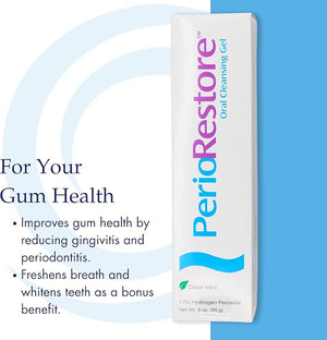 Perio Restore Gel (3 oz) ? Mint-Flavored at-Home Periodontal &amp; Teeth Whitening Treatment with 1.7% Hydrogen Peroxide | Includes 2 Application Trays for Easy Use