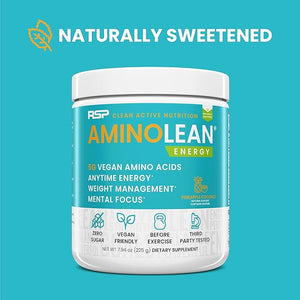 RSP Vegan AminoLean ? All-in-One Natural Pre Workout Amino Energy Weight Management with BCAAs Complete Vegan Preworkout Powder Pineapple Coconut