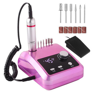 CozyZen Electric Nail Drill Professional: 45000 RPM Nail File Kit Machine with LCD Display Hand &amp Foot Control Low Noise for Acrylic Gel Nails Manicure &amp Pedicure - Salon &amp Home Use (Da