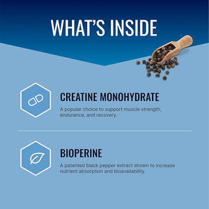 Approved Science Creatine Monohydrate Powder with BioPerine - Workout Support - 120 Servings - 5g Per Serving - Unflavored - Pack of 2 - Non-GMO, Vegan