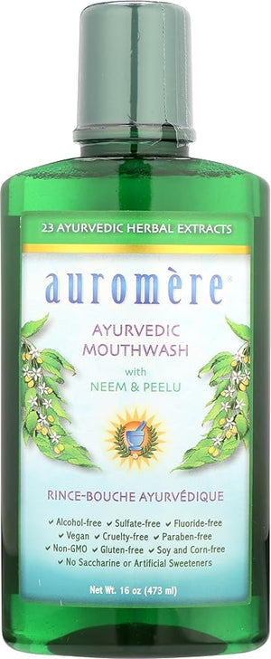 Auromere Ayurvedic Mouthwash Fluoride Free Alcohol Free 16 Fluid Ounce (Pack of 3)