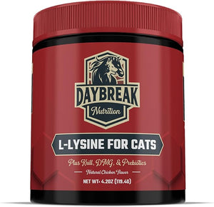 L-Lysine for Cats and Kittens - 900 mg L Lysine Powder for Cats for Immunity &amp; Respiratory Support - Cat Supplement with L-Lysine, Prebiotics, Krill, &amp; DMG for Immune System, Eye Health &amp;