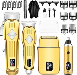 Hair Clippers for Men Professional Beard Trimmer Mens Shaver Electric Razor Nose Trimmer Kit Cordless Barber Clippers and Trimmers Set Hair Cutting Kit Shaving Machines for Men Grooming Gifts