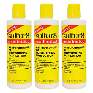 Sulfur 8 Medicated Anti-Dandruff Oil Moisturizing Hair Lotion 8 oz (Pack of 3) ? Scalp &amp Hair Conditioner