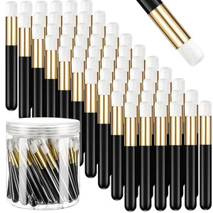 Patelai 60 Pieces Lash Shampoo Brushes with Container Eyelash Extension Cleansing Brush Nose Pore Cleaning Tool Peel off Blackhead Removing Tool Cosmetic Lash Cleanser Facial Cleansing(Black)