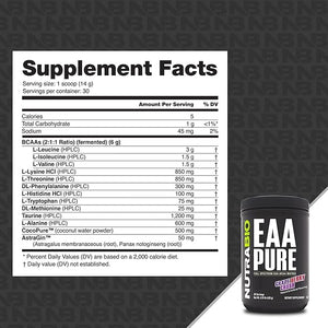 NutraBio ? EAA Pure ? 9 Amino Acids ? Muscle Repair and Recovery 30 Servings Grape Berry Crush ? Pre or Post Workout ? All Day Recovery