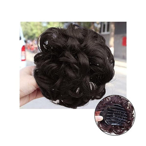 SONGCHAO Fake Hair Bun Synthetic Curly Hair Bun Hair Clips Women Ponytail Extensions Messy Bun Hair Hoops Extensions Wig Hair Accessories Hair Accessories (Color : D)