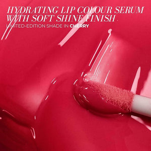 FITGLOW Beauty Lip Colour Serum | Hydrating Lip Gloss | Plumping Anti-Aging Lip Treatment | Natural Shine with Pomegranate Sterols &amp; Collagen | Buildable Color for Dry Chapped Lips | Cherry - 10g