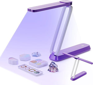 Resiners UV Resin Light UV Light for Resin Curing Wireless &amp Rechargeable Blacklight Ultraviolet LED 3-in-1 Uses Foldable UV Lamp Craft Supplies Tools for Resin Molds Jewelry Making Purple