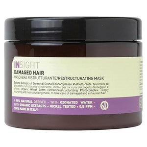 Insight Restructurizing Mask for Damaged Hair with Restorative Phytocomplex &amp Organic Wheat Germ Extract for Deep Repair &amp Body 16.9 Fl. Oz. / 500 mL