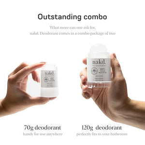 nakd. Thai Crystal Deodorant Stone ? 2 Salt Crystal Deodorant Sticks 4.25 oz. Regular + 2.5 oz. Travel Size ? All Natural Unscented and Aluminum Free for Women &amp Men