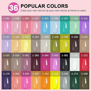 LKEE Gel Nail Polish Kit with U V Light 108W 65 Pcs Gel Nail Polish Set All Season Gels Nail Kit Essential Manicure Tools for DIY Nails Art Gifts for Women (36KIT-color 2)