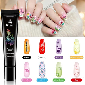 Biutee Nail Stamping Plate Set 12PCS Nail Art Stamp Plates 8PCS Stamping Nail Gel Polish, Nail Stamper and Scraper, Halloween Christmas Butterfly Leaves Bow Design Nail Stamping Kit with Storage Bag