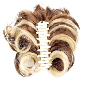 EARSHOT Hair Buns Hair Piece Synthetic Messy Bun Wavy Curly Bun Ponytail Hair Extensions Fancy Curly Bun Claw Clip Bun Wig For Women Hair Accessories For Girls (Color : 1pcs-09)