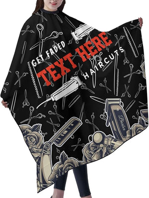 Custom Barbershop Get Faded Haircut Barber Cape Personalized Haircut Cape with Your Text Name Logo Salon Haircut Apron Customized Unisex Hair Cutting Cape Barber Hairdressing Cape for Men Women