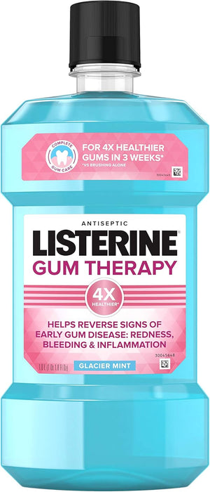 Listerine Gum Therapy Anti-Plaque &amp Gingivitis Antiseptic Mouthwash Glacier Mint 1 L 1 ea (Pack of 3)