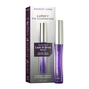 LUMIFY Eye Illuminations Lash &amp Brow Serum Promotes Thicker Fuller-Looking Lashes &amp Brows with Biotin Peptides &amp Hyaluronic Acid to Nourish Soften &amp Condition 0.12 Fl Oz (3.8 mL)