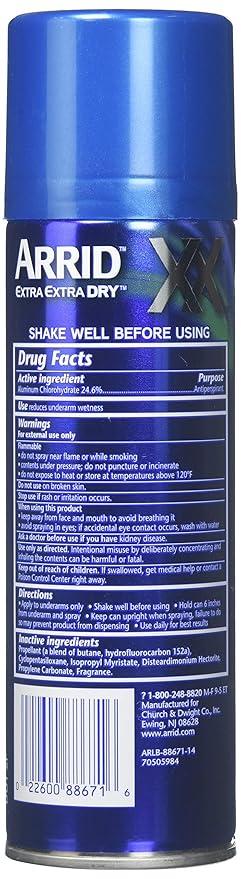 ARRID XX Ultra Clear Anti-Perspirant Deodorant Spray Ultra Fresh 6 oz (Pack of 5)