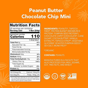 ALOHA Organic Plant Based Protein Bar MINIS |Peanut Butter Chocolate Chip | 20 Count 24g Bars | Vegan Low Sugar Gluten Free Low Carb Non-GMO Stevia Free Soy Free No Sugar Alcohols