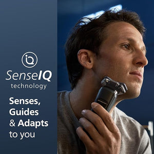 Philips Norelco 9400 Rechargeable Wet/Dry Electric Shaver with SenseIQ and Comfort Glide Ring Technology Battery Powered Silver S9502/83