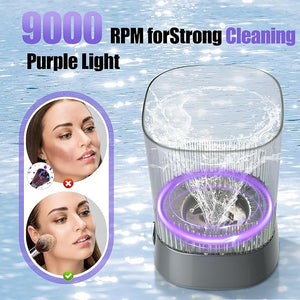 Electric Makeup Brush Cleaner Auto-Rotating Brush Cleaner for Deep Cleaning One-Click Operation Automatic Spinning Cosmetic Brush Cleaner Suitable for All of Makeup Brushes