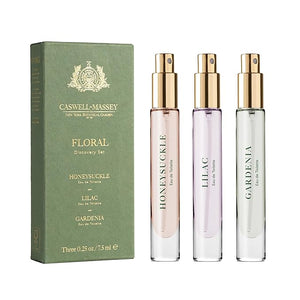 Caswell-Massey Floral Discovery Set ? Includes Gardenia Lilac &amp Honeysuckle ? Travel Size Perfume for Women Elegant Floral Scents ? Botanical Perfume Gift Set ? Made in USA 0.25 Fl Oz Each