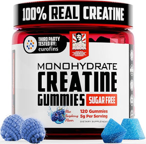 Old School Labs 5000mg Creatine Monohydrate Gummies Optimized for Men and Women Supports Lean Muscles &amp Recovery Energy &amp Stamina - Real Creatine and Third Party Tested 30 Servings 120 Ct