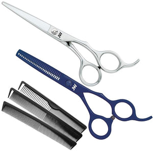 JW CRX Professional Hair Cutting Scissors &amp Thinning Shear Set with Comb Set - Razor Edge Series