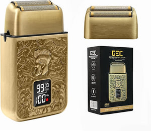 GEC Shavers for Bald Men Foil Shaver with 3 Adjustable Speeds Rechargeable Shaver Trimmer with LED Display for Face Barber Supplies Beard Trimmer Gifts for Men