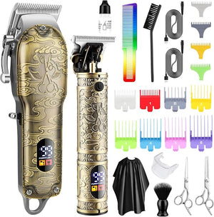 Hair Clippers Set for Men with Beard TrimmerProfessional Cordless Hair Trimmer for MenBarber Kit Professional for Man Haircutting Machine with LED Display