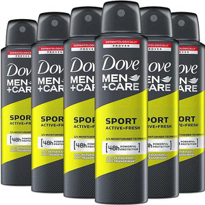 Dove Men+Care Sport Fresh Antiperspirant Deodorant for Men 6 Pack Long Lasting 48 Hour Odor Protection 5 oz. Each