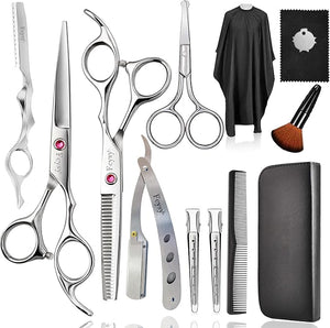 Fcysy Professional Barber Scissors - Thinning Shears for Men &amp Women Salon Hair Trimming Kit with Scissors Set