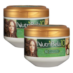 Nutribela Deep conditioner &amp Hair Mask for damaged dry Restoration treatment with Avocado Argan Collagen Coconut oil Keratin Aloe Vera Vitamin E Serum Shea Butter Curly Frizzy 10.5 Onz 2 pcs pack
