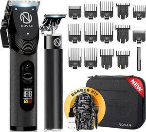 Novah Professional Hair Clippers for Men, Professional Barber Clippers and Trimmer Set, Mens Cordless Clipper, Fade Haircut Kit, Electric Hair Cut Machines