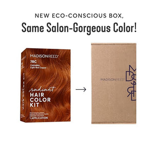 Madison Reed Radiant Hair Color Kit | 7RC Light Ginger Red with Vivid Copper Tones (Carrara Crimson) Vivid Color-Enhancing Formula | Salon-Quality Permanent Hair Dye | PPD-Free &amp; Ammonia-Free |2 P