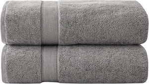 Madison Park 800GSM Bath Sheet Towel Oversized 34 x 68 2 Pack 100% Cotton Bath Towel Set Highly Absorbent Hotel Spa Quality for Bathroom Grey